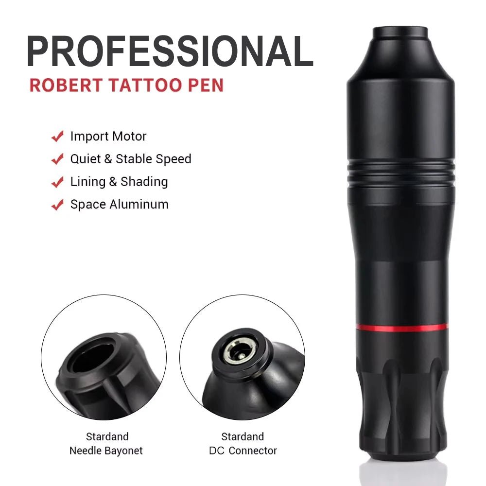 Tattoo Machine Kit Complete Rotary Tattoo Pen with Wired Power Supply Cartridge Needles Permanent Makeup Tools for Artists - STAND OUT FLEXSARAH