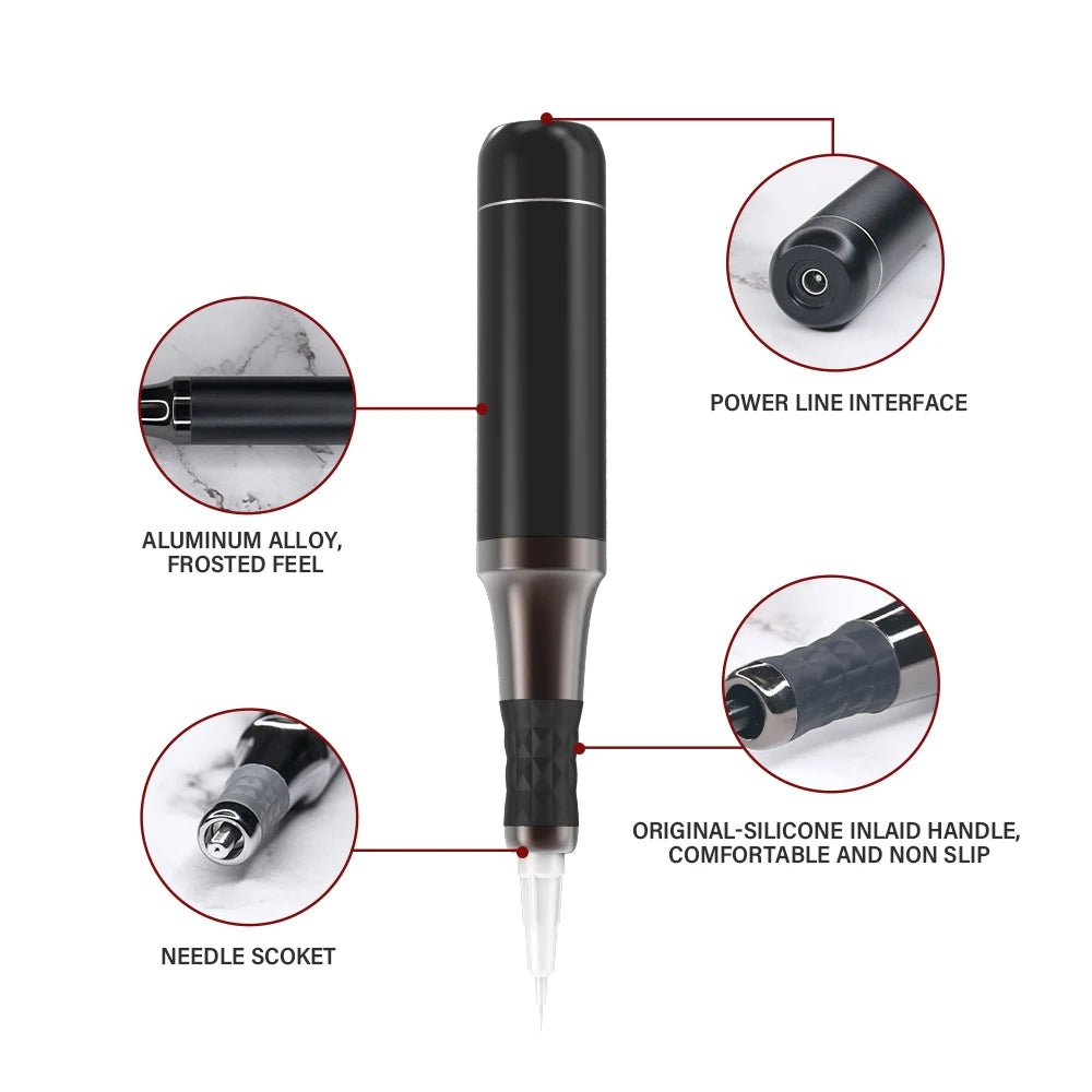 Tattoo Machine Kit PMU Tattoo Machine Rotary Pen Set Tattoo Permanent Makeup Machine with Tattoo Needles Pigment Ink Set - STAND OUT FLEXSARAH