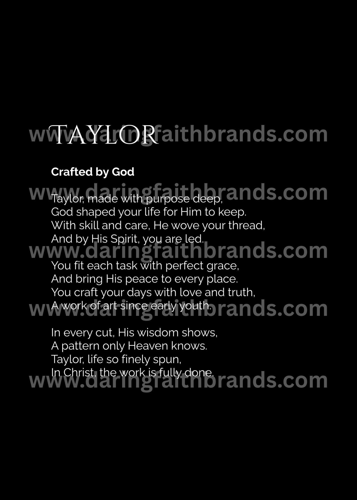 Taylor - Name Meaning Poem - Digital Download - STAND OUT FLEXSARAH