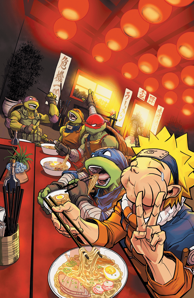 TEENAGE MUTANT NINJA TURTLES X NARUTO 1 Todd Beats Variant SAN FRANCISCO FAN EXPO EXCLUSIVE - STAND OUT FLEXSARAH