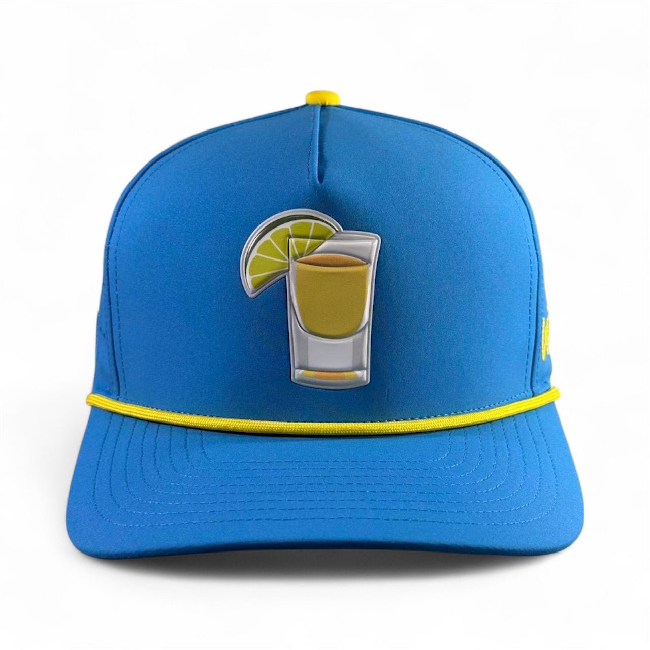 Tequila and Lime Golf Hat | Snapback Cap | Built-in Magnetic Ball Marker Holder + Marker Included | Adjustable | Shot Glass - STAND OUT FLEXSARAH