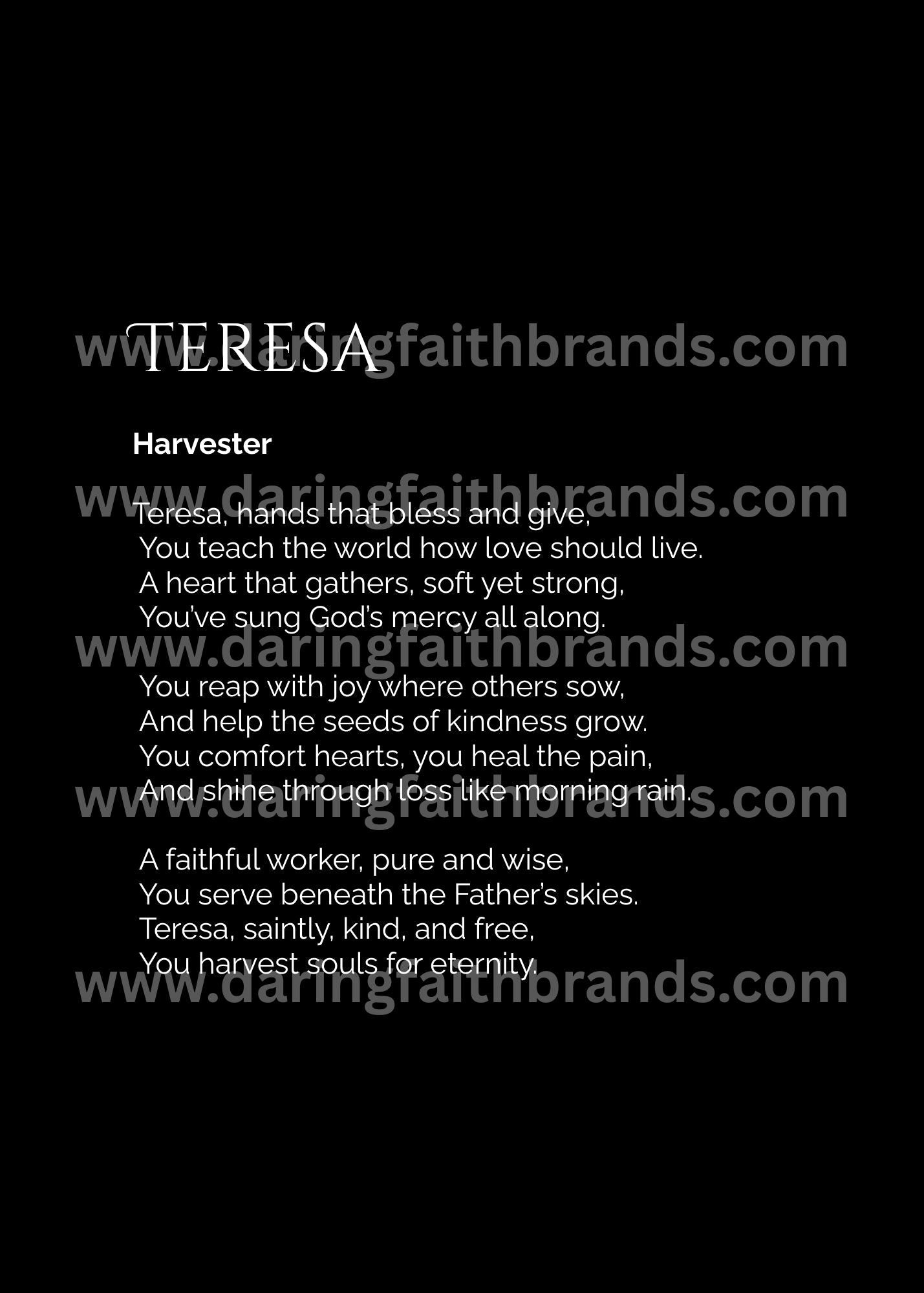 Teresa - Name Meaning Poem - Digital Download - STAND OUT FLEXSARAH