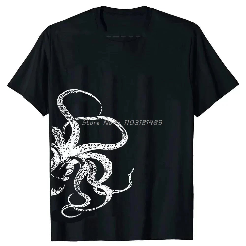 The Cephalopod Octopus Squid Cuttlefish Classic T Shirts Summer Graphic Cotton Streetwear Short Sleeve Birthday Gifts T-shirt - STAND OUT FLEXSARAH