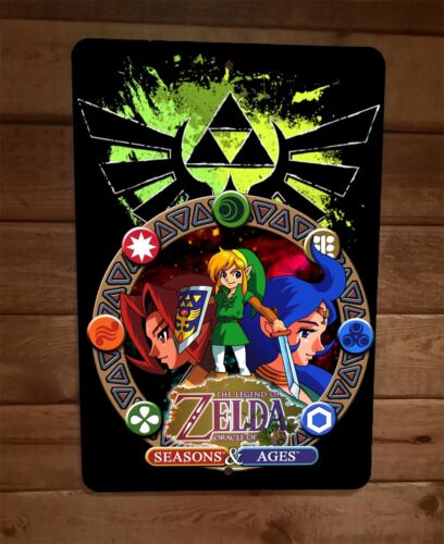 The Legend of Zelda: Oracle of Seasons and Oracle of Ages 8x12 Inch Metal Wall Sign for Video Game Enthusiasts - STAND OUT FLEXSARAH