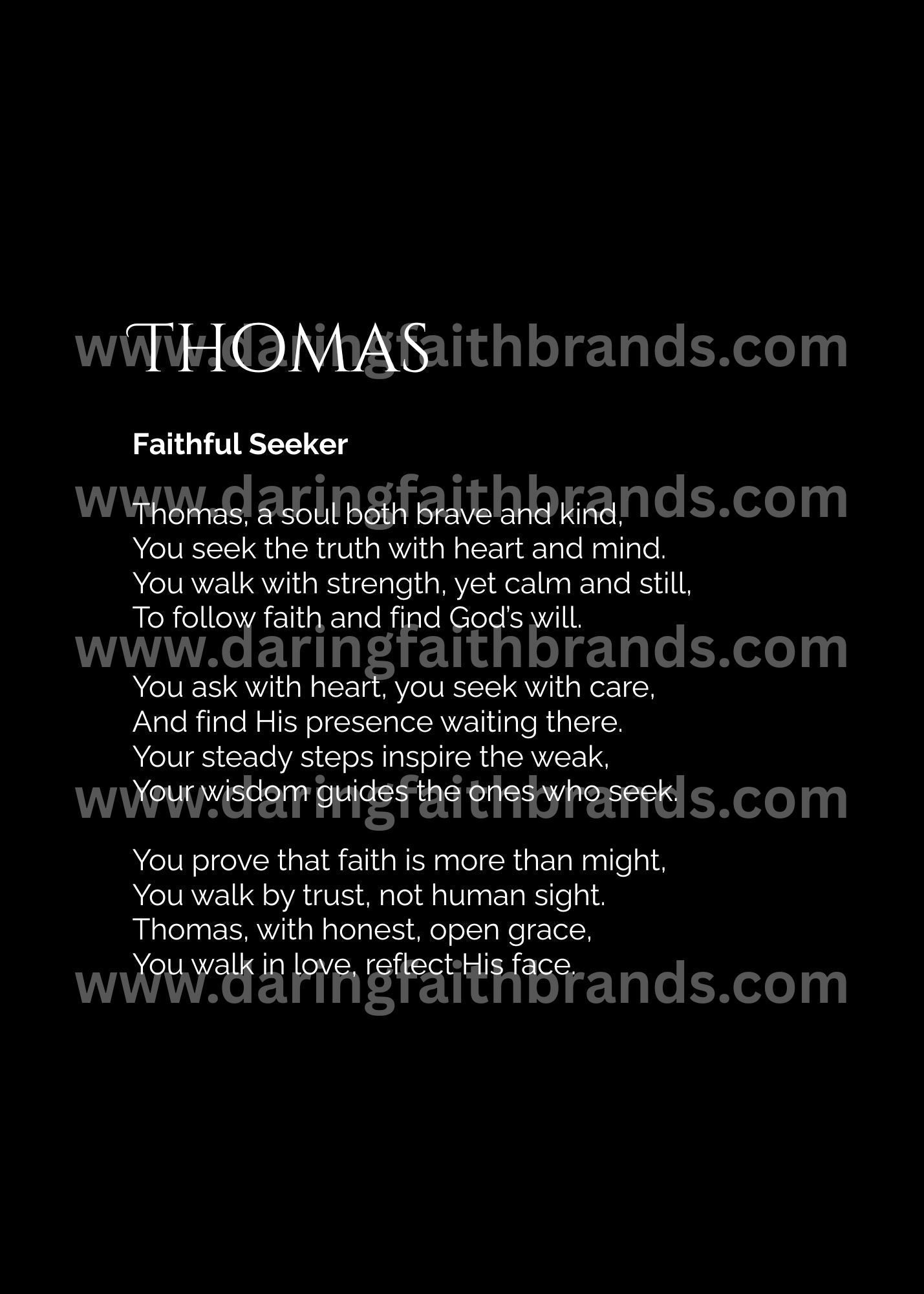 Thomas - Name Meaning Poem - Digital Download - STAND OUT FLEXSARAH