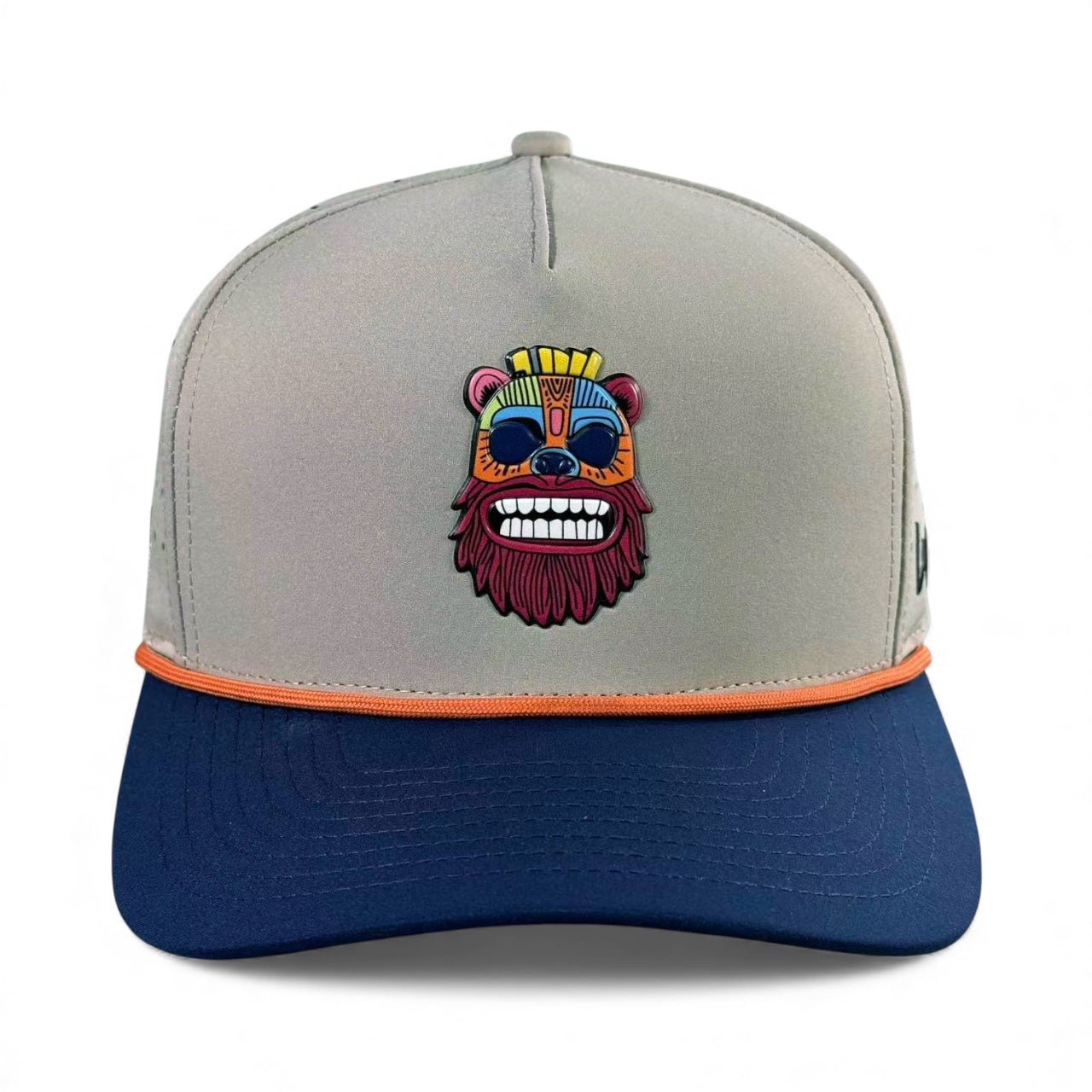 Tiki Bear Golf Hat | Snapback Cap | Built-in Magnetic Ball Marker Holder + Marker Included | Adjustable Multicolor - STAND OUT FLEXSARAH