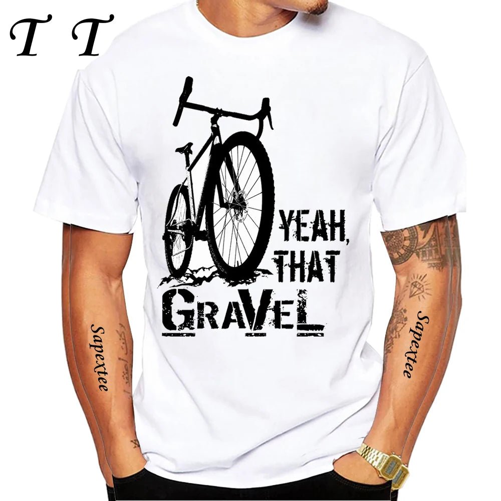 Travel On Gravel Bikepacking Print T-Shirt Summer Men Short Sleeve Funny Bicycle Sport Boy Tops Anatomy Bike Cycling Casual Tees - STAND OUT FLEXSARAH