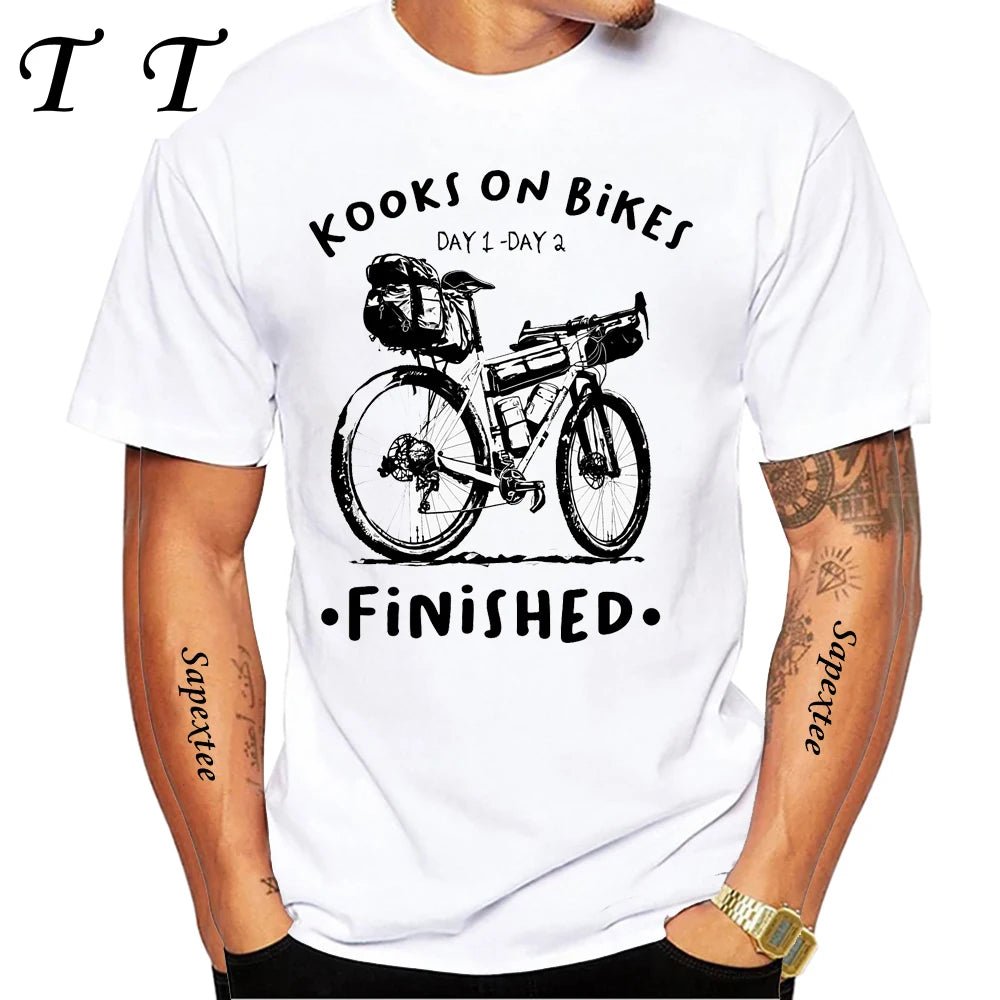 Travel On Gravel Bikepacking Print T-Shirt Summer Men Short Sleeve Funny Bicycle Sport Boy Tops Anatomy Bike Cycling Casual Tees - STAND OUT FLEXSARAH