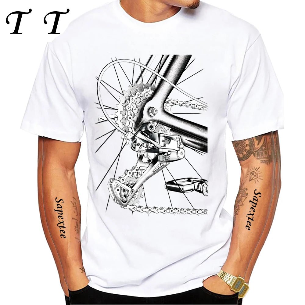 Travel On Gravel Bikepacking Print T-Shirt Summer Men Short Sleeve Funny Bicycle Sport Boy Tops Anatomy Bike Cycling Casual Tees - STAND OUT FLEXSARAH