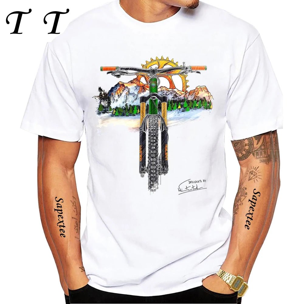 Travel On Gravel Bikepacking Print T-Shirt Summer Men Short Sleeve Funny Bicycle Sport Boy Tops Anatomy Bike Cycling Casual Tees - STAND OUT FLEXSARAH