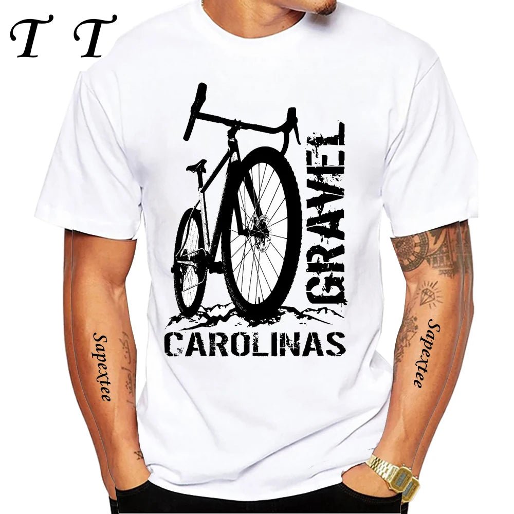 Travel On Gravel Bikepacking Print T-Shirt Summer Men Short Sleeve Funny Bicycle Sport Boy Tops Anatomy Bike Cycling Casual Tees - STAND OUT FLEXSARAH