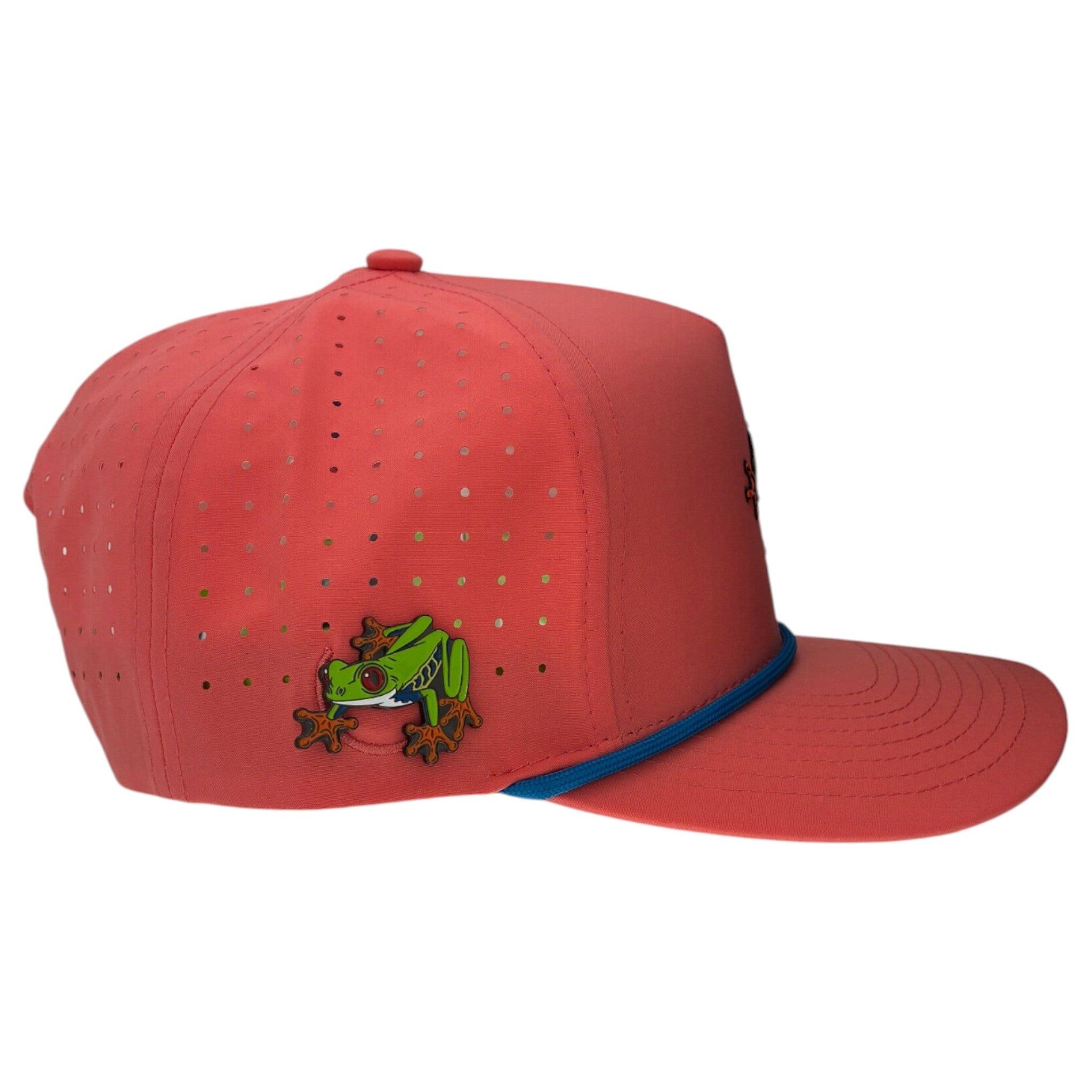 Tree Frog Golf Hat | Snapback Cap | Built-in Magnetic Ball Marker Holder + Marker Included | Adjustable | Red Eyed - STAND OUT FLEXSARAH