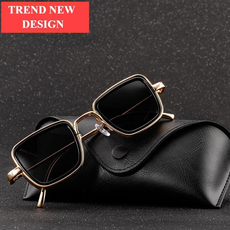 Trend Vintage Steampunk Sunglasses For Men Retro Metal Square Eyewear Trendy Brand Sunglasses For Mens In Elegant Luxury Retro Design - STAND OUT FLEXSARAH