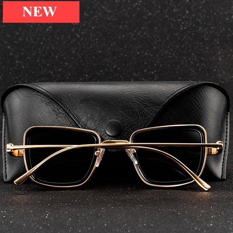 Trend Vintage Steampunk Sunglasses For Men Retro Metal Square Eyewear Trendy Brand Sunglasses For Mens In Elegant Luxury Retro Design - STAND OUT FLEXSARAH