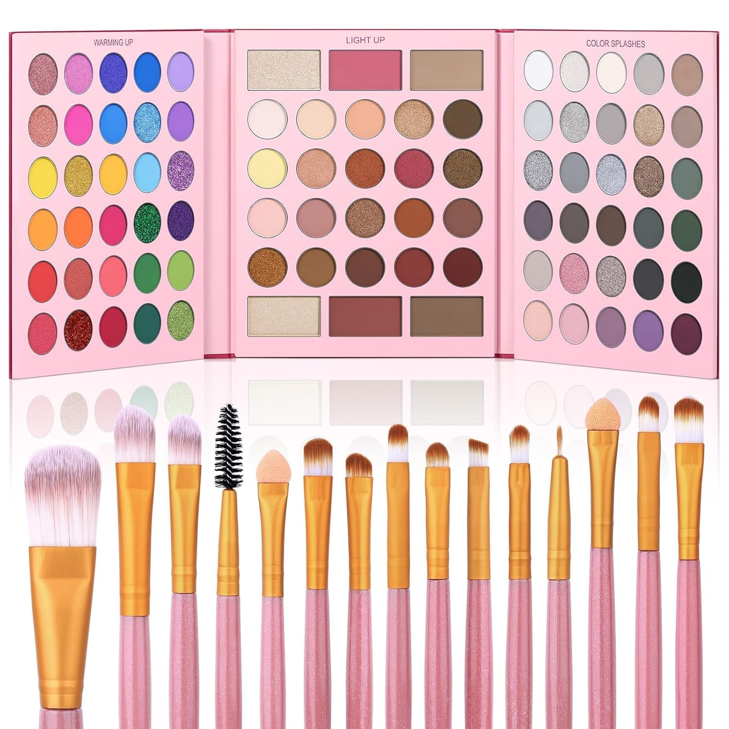 UCANBE Eyeshadow Palette with 15Pcs Brushes Makeup Set, Pigmented 86 Colors Make up Sets Valentine'S Day Gift, Matte Shimmer Glitter Eye Shadow Pallet Highlighter Contour Blush Powder Brush Beauty Kit - STAND OUT FLEXSARAH