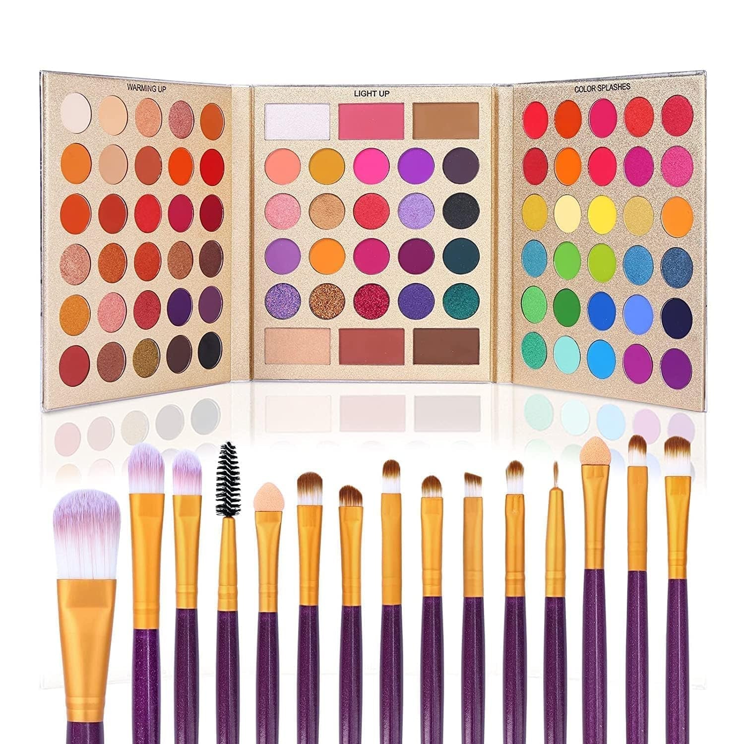 UCANBE Eyeshadow Palette with 15Pcs Brushes Makeup Set, Pigmented 86 Colors Make up Sets Valentine'S Day Gift, Matte Shimmer Glitter Eye Shadow Pallet Highlighter Contour Blush Powder Brush Beauty Kit - STAND OUT FLEXSARAH