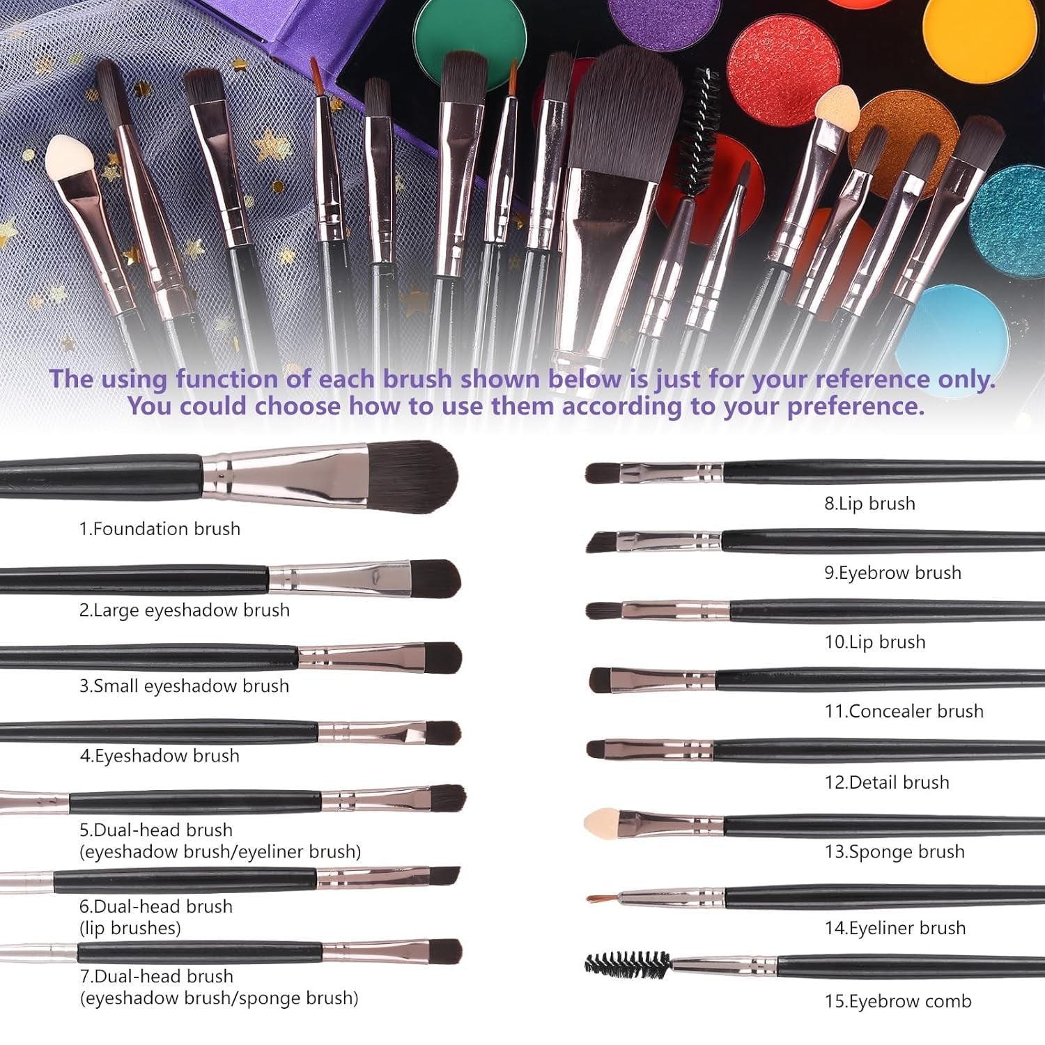 UCANBE Eyeshadow Palette with 15Pcs Brushes Makeup Set, Pigmented 86 Colors Make up Sets Valentine'S Day Gift, Matte Shimmer Glitter Eye Shadow Pallet Highlighter Contour Blush Powder Brush Beauty Kit - STAND OUT FLEXSARAH