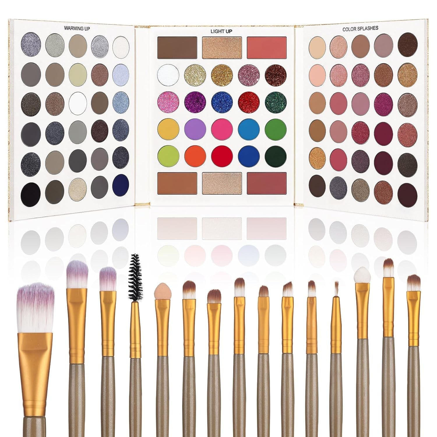 UCANBE Eyeshadow Palette with 15Pcs Brushes Makeup Set, Pigmented 86 Colors Make up Sets Valentine'S Day Gift, Matte Shimmer Glitter Eye Shadow Pallet Highlighter Contour Blush Powder Brush Beauty Kit - STAND OUT FLEXSARAH
