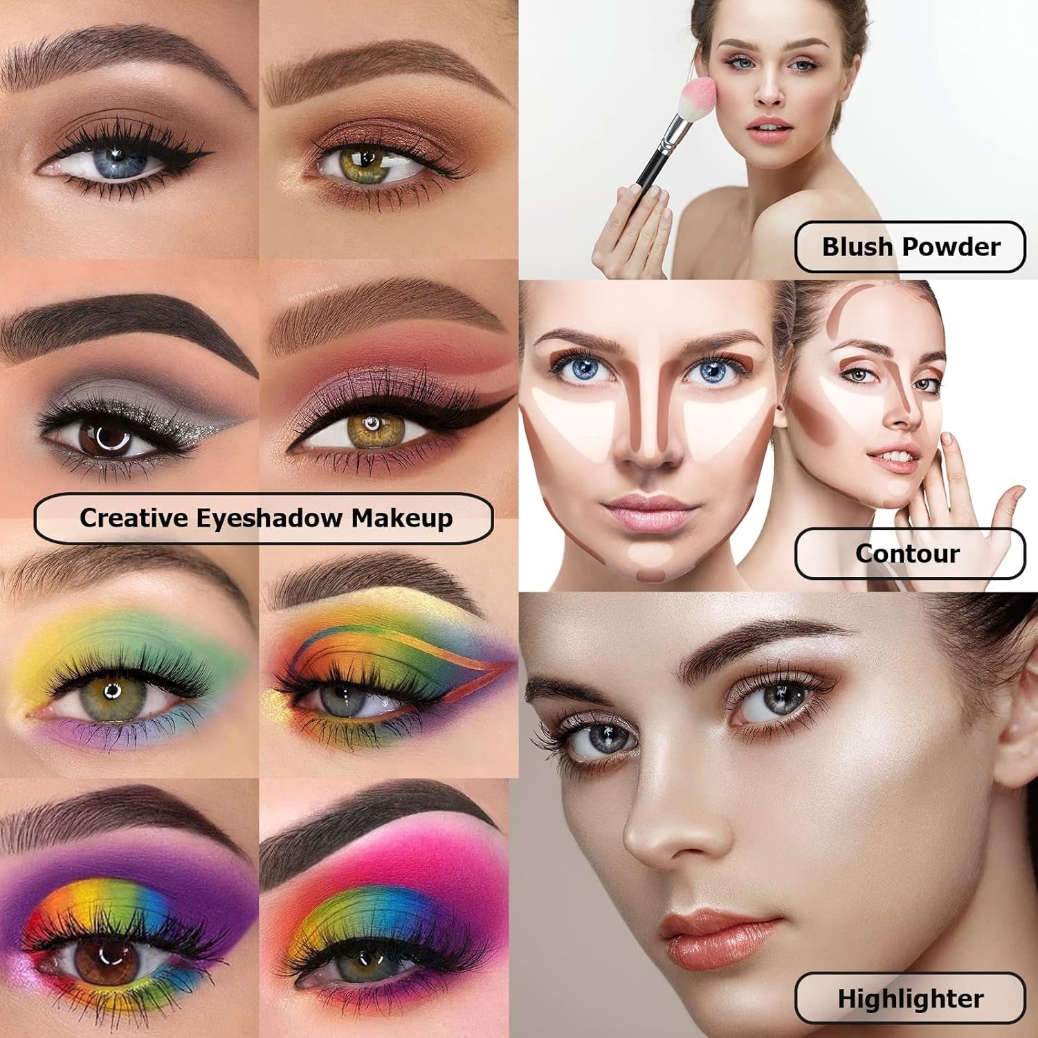 UCANBE Eyeshadow Palette with 15Pcs Brushes Makeup Set, Pigmented 86 Colors Make up Sets Valentine'S Day Gift, Matte Shimmer Glitter Eye Shadow Pallet Highlighter Contour Blush Powder Brush Beauty Kit - STAND OUT FLEXSARAH