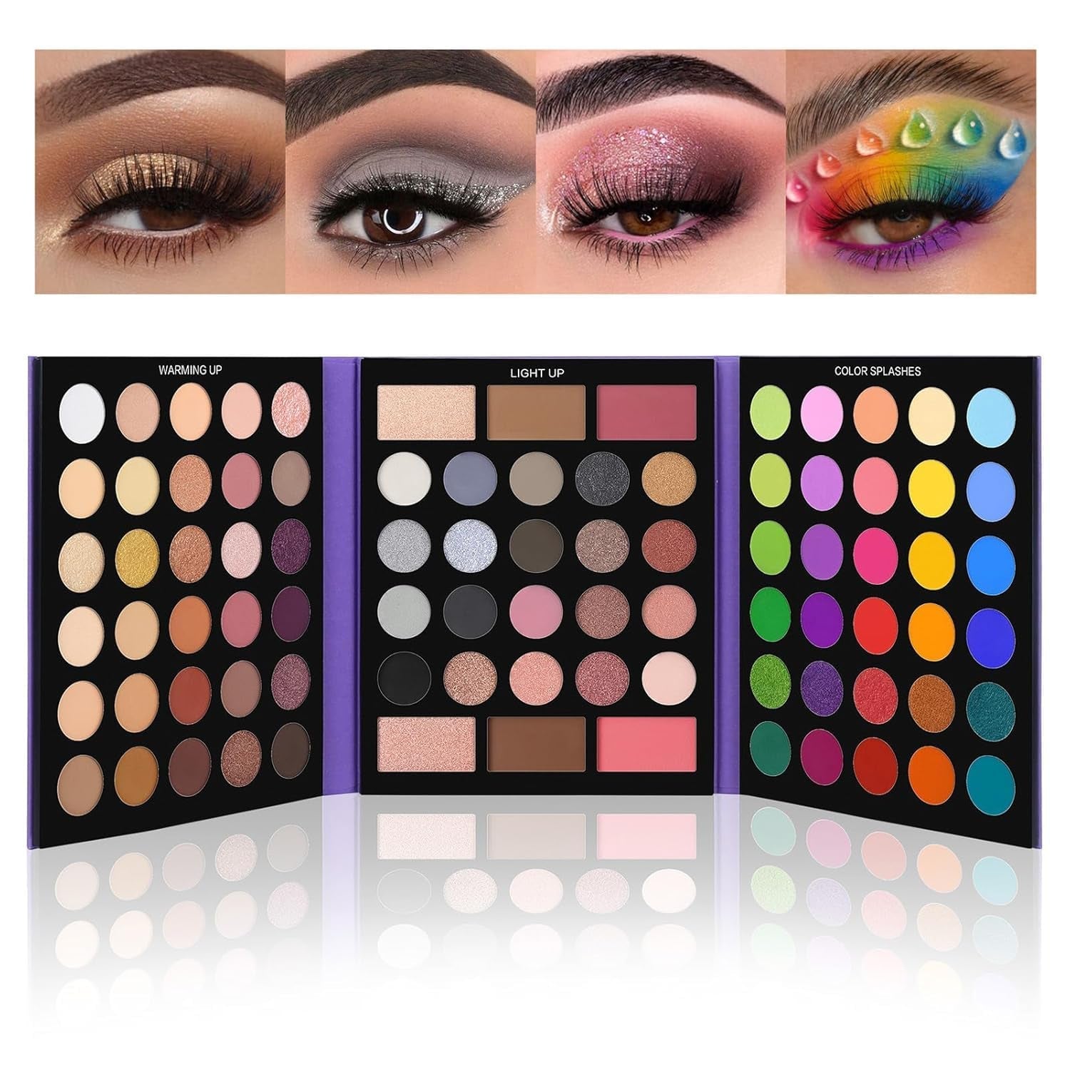 UCANBE Eyeshadow Palette with 15Pcs Brushes Makeup Set, Pigmented 86 Colors Make up Sets Valentine'S Day Gift, Matte Shimmer Glitter Eye Shadow Pallet Highlighter Contour Blush Powder Brush Beauty Kit - STAND OUT FLEXSARAH