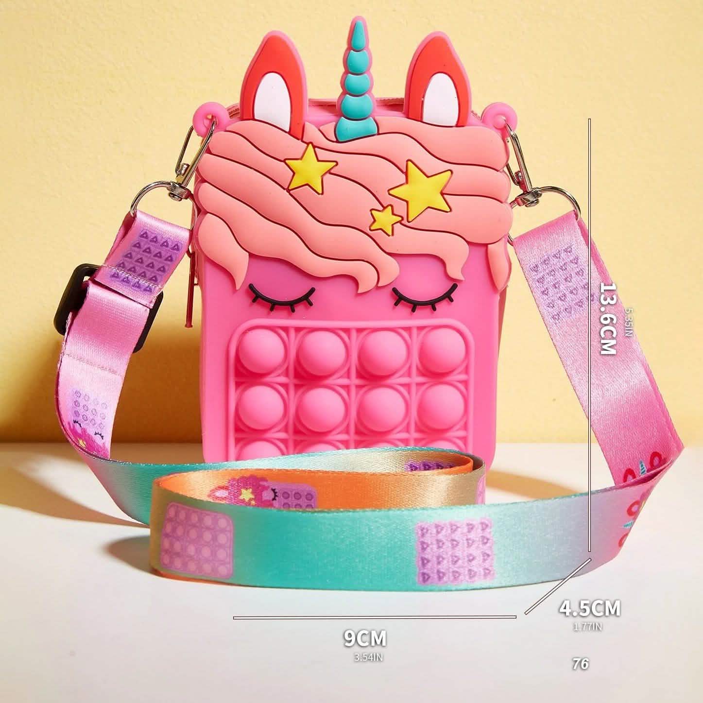 Unicorn Pop-it Bubble Fidget Handbag for Kids - STAND OUT FLEXSARAH