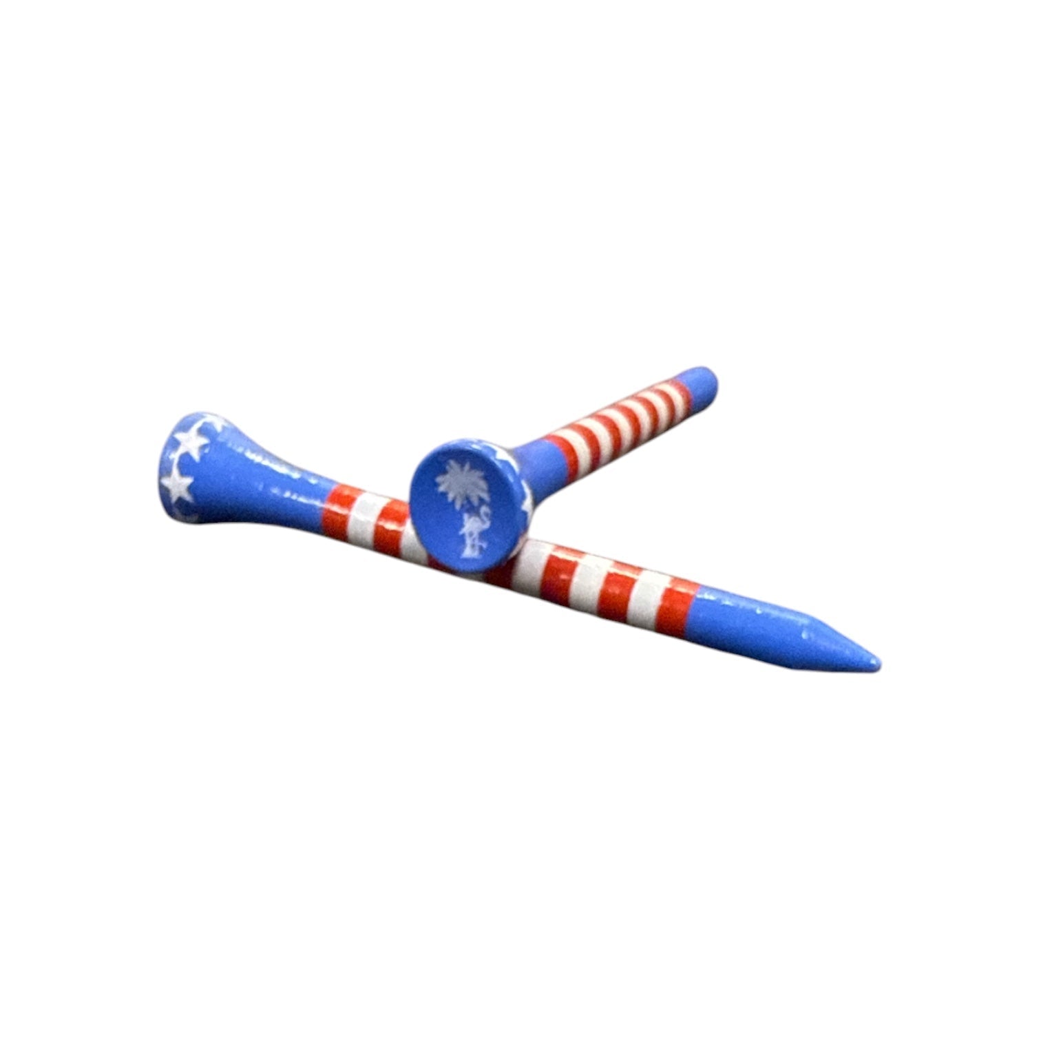 USA Stripe Premium Wooden Golf Tees | 2 3/4” Standard Size | 45 Pack Set | Durable Painted Wood Tees | Unique Designs - STAND OUT FLEXSARAH