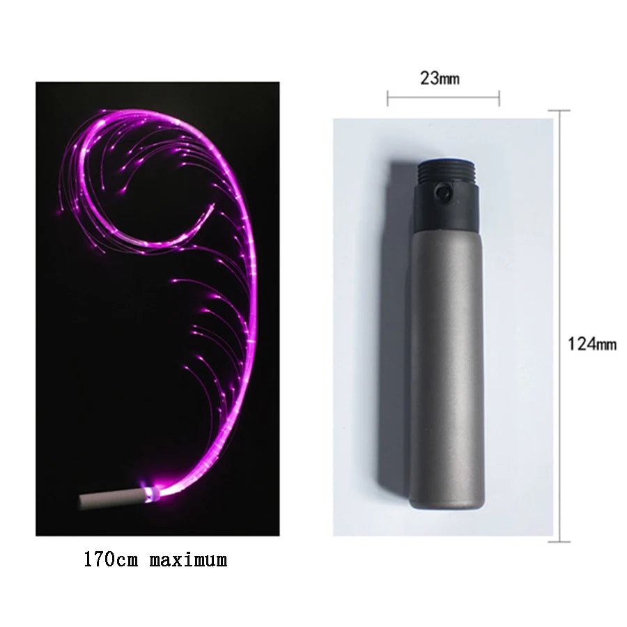 USB Rechargeable LED Fiber Optic Whips 360° Swivel Optical Whips Multi-color Disco RGB Dancing Glowing Whip Sparkle Flow string - STAND OUT FLEXSARAH