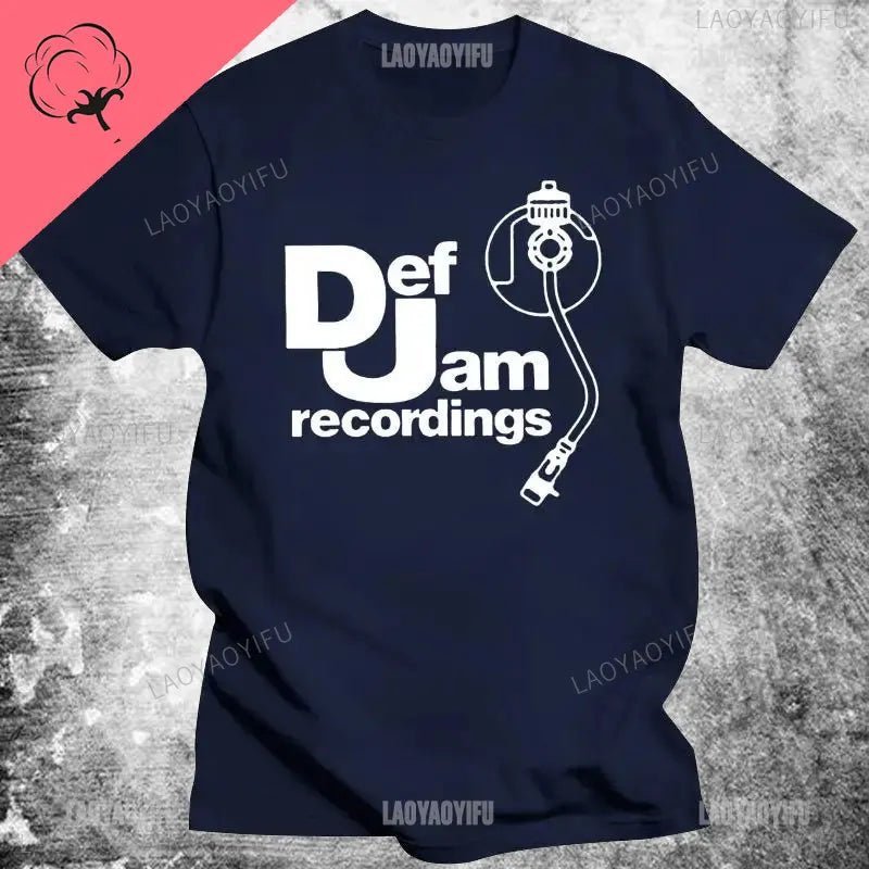 Vintage Printed Mens Clothing DEF JAM Recordings Logo Classic Rap Hip Hop NAS T Shirt Classic High Quality Cotton Woman Tops - STAND OUT FLEXSARAH