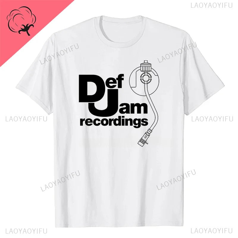 Vintage Printed Mens Clothing DEF JAM Recordings Logo Classic Rap Hip Hop NAS T Shirt Classic High Quality Cotton Woman Tops - STAND OUT FLEXSARAH