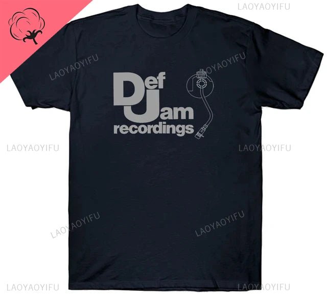 Vintage Printed Mens Clothing DEF JAM Recordings Logo Classic Rap Hip Hop NAS T Shirt Classic High Quality Cotton Woman Tops - STAND OUT FLEXSARAH