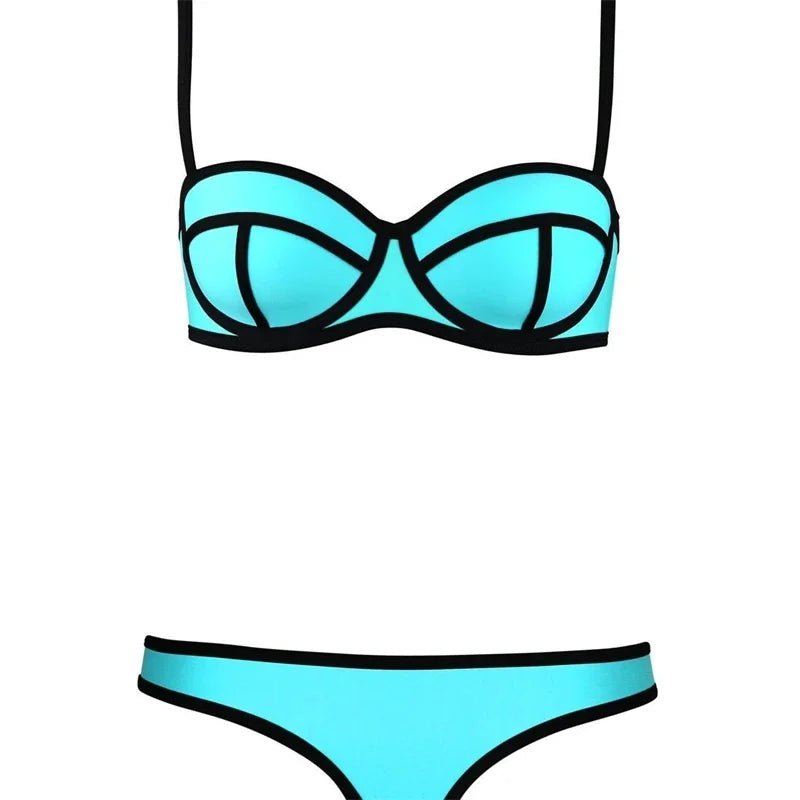 Western Style Sexy Bikini Two Piece Molded Cup Three Point Micro Coverage Set For Women Beach Pool Party Summer Vacation - STAND OUT FLEXSARAH