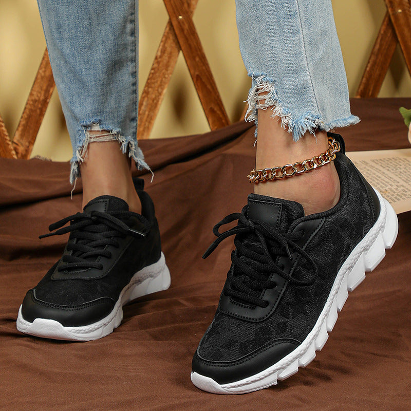 White shoes breathable lightweight casual sports women's shoes soft soled running shoes