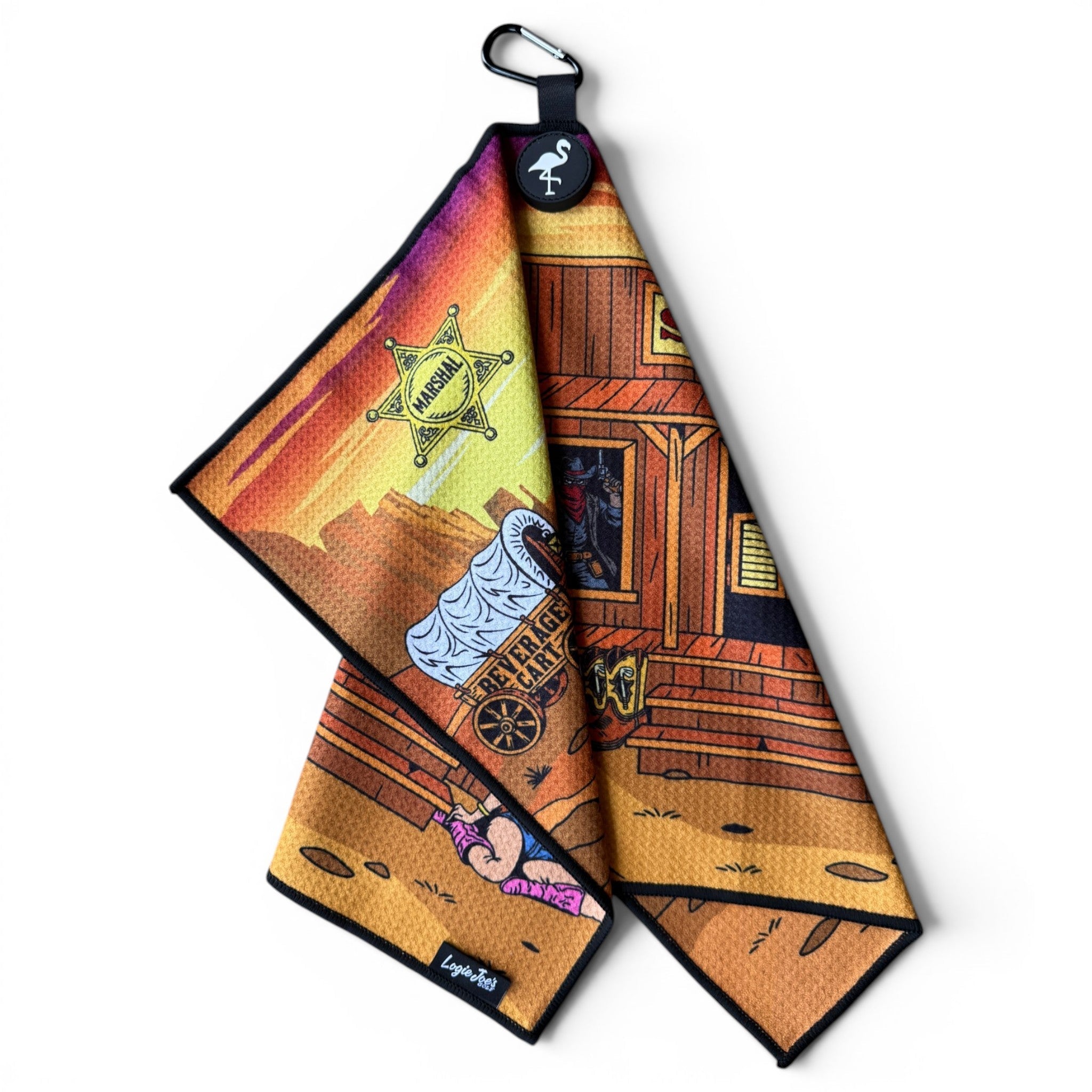 Wild Wild West Golf Towel | 24” x 16” Microfiber Towel | Magnetic Clip & Carabiner | Premium Golf Accessory - STAND OUT FLEXSARAH