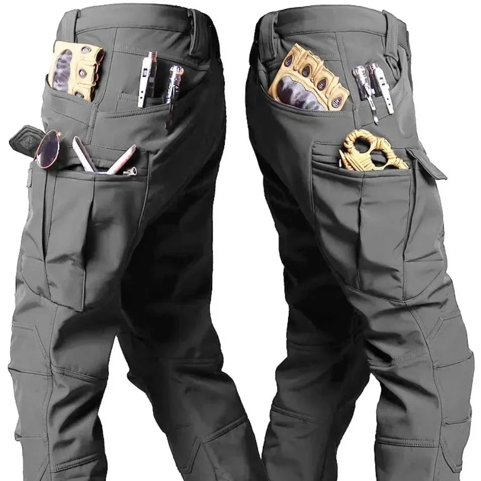 Winter Tactical Pants Men Shark Skin Soft Shell Cargo Trousers Outdoor Multi-pocket Windproof Waterproof Combat Pant S-4XL - STAND OUT FLEXSARAH