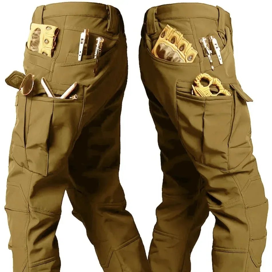 Winter Tactical Pants Men Shark Skin Soft Shell Cargo Trousers Outdoor Multi-pocket Windproof Waterproof Combat Pant S-4XL - STAND OUT FLEXSARAH