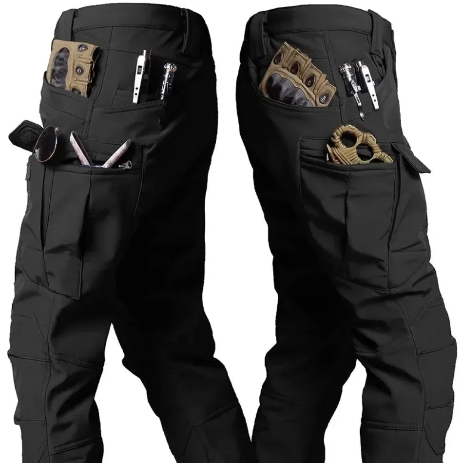 Winter Tactical Pants Men Shark Skin Soft Shell Cargo Trousers Outdoor Multi-pocket Windproof Waterproof Combat Pant S-4XL - STAND OUT FLEXSARAH
