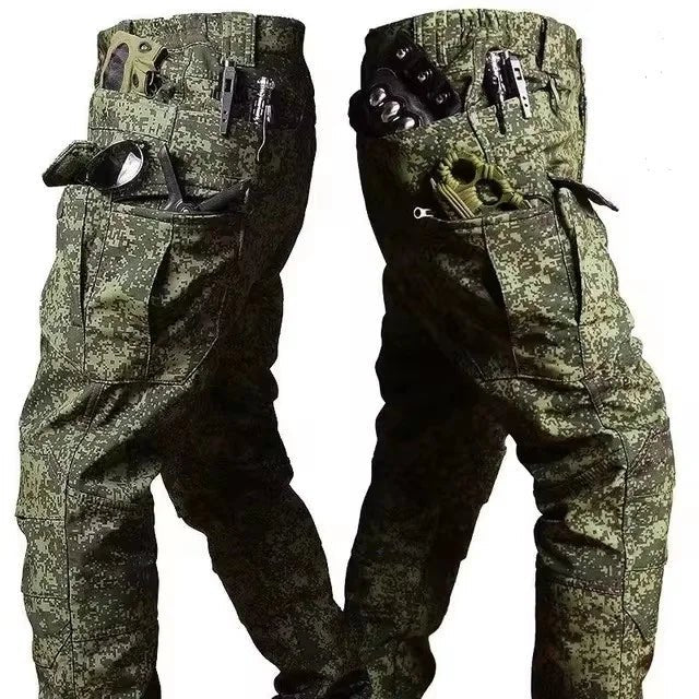 Winter Tactical Pants Men Shark Skin Soft Shell Cargo Trousers Outdoor Multi-pocket Windproof Waterproof Combat Pant S-4XL - STAND OUT FLEXSARAH