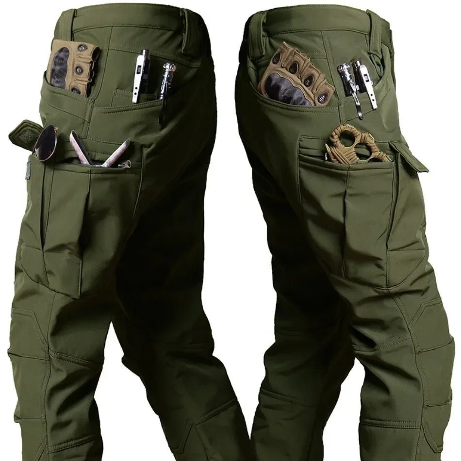 Winter Tactical Pants Men Shark Skin Soft Shell Cargo Trousers Outdoor Multi-pocket Windproof Waterproof Combat Pant S-4XL - STAND OUT FLEXSARAH