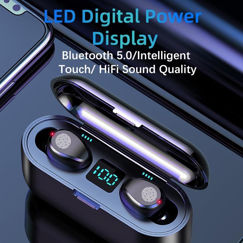 Wireless Headphones Bluetooth 5.0 Earphone TWS HIFI Mini In-ear Sports Running Headset Support iOS/Android Phones HD Call - STAND OUT FLEXSARAH