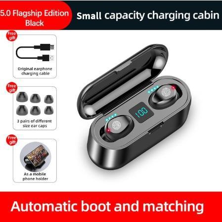 Wireless Headphones Bluetooth 5.0 Earphone TWS HIFI Mini In-ear Sports Running Headset Support iOS/Android Phones HD Call - STAND OUT FLEXSARAH