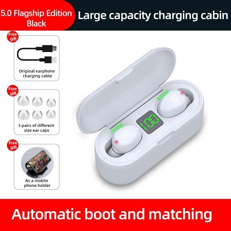 Wireless Headphones Bluetooth 5.0 Earphone TWS HIFI Mini In-ear Sports Running Headset Support iOS/Android Phones HD Call - STAND OUT FLEXSARAH