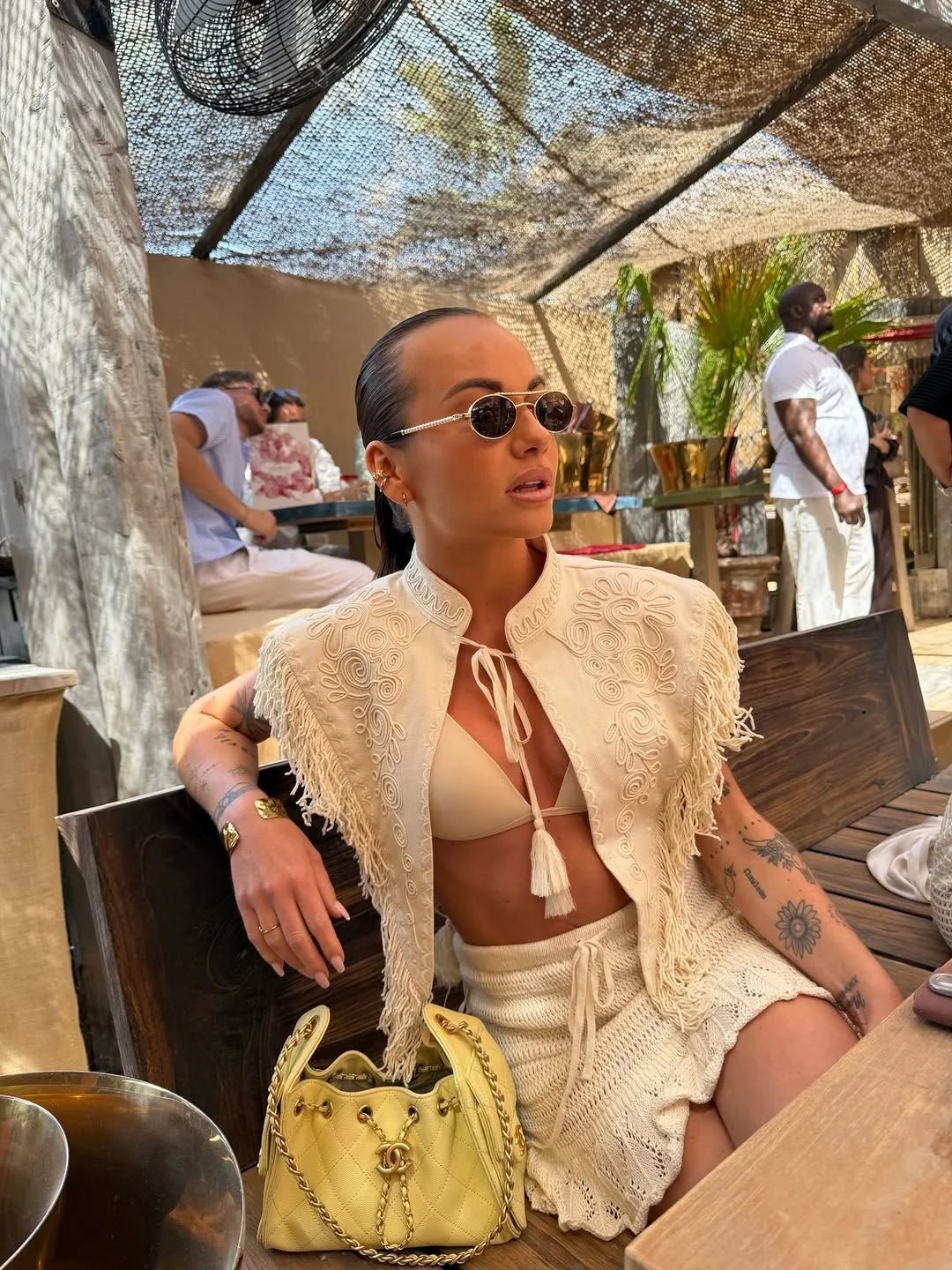 Woman Vintage Embroidery Tassel Shawl Summer Stand Neck Sleeveless Lace Up Irregular Top Female New Bikini Vacation Clothes 2026 - STAND OUT FLEXSARAH