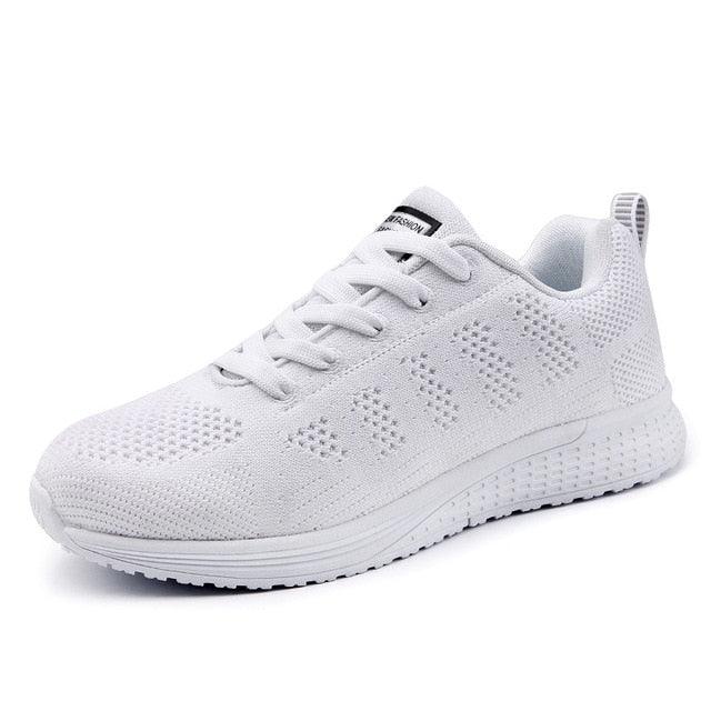 Women Casual Fashion Breathable Walking Mesh Lace Up Flat Sneakers Running Summer Sports Sneakers Fashion Casual Shoe Breathable Mesh Design - STAND OUT FLEXSARAH
