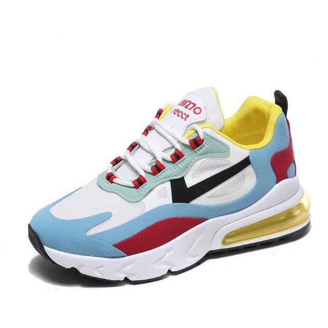 Women Casual Shoes Colorful Sneakers Flat Thick Sole Lightweight Air Cushion Gym Fashion Shoes Breathable Sport Air Fitness Walking Running Athletic Sneakers - STAND OUT FLEXSARAH