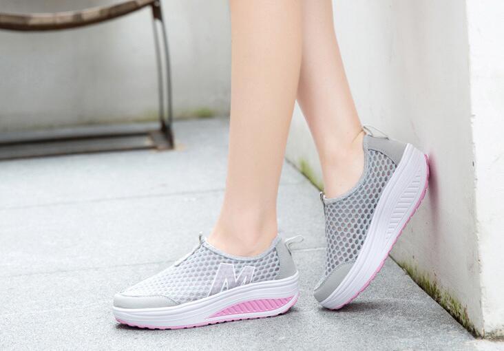 Women Casual Sneakers Sport Fashion Height Increasing Woman Breathable Air Mesh Sneakers Platform Tennis Walking Sneakers Comfortable Lightweight Casual Fitness Shoes - STAND OUT FLEXSARAH