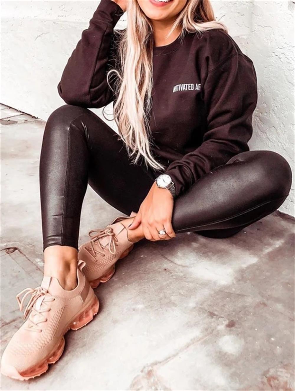Women Trendy Sneakers Fashion Cushion Lace Up Running Sport Sneakers Outdoor Sport Shoes Spring Summer Couple Cushion Flats Training Running Breathable Sneakers - STAND OUT FLEXSARAH