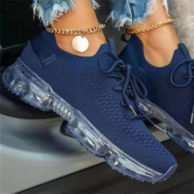 Women Trendy Sneakers Fashion Cushion Lace Up Running Sport Sneakers Outdoor Sport Shoes Spring Summer Couple Cushion Flats Training Running Breathable Sneakers - STAND OUT FLEXSARAH