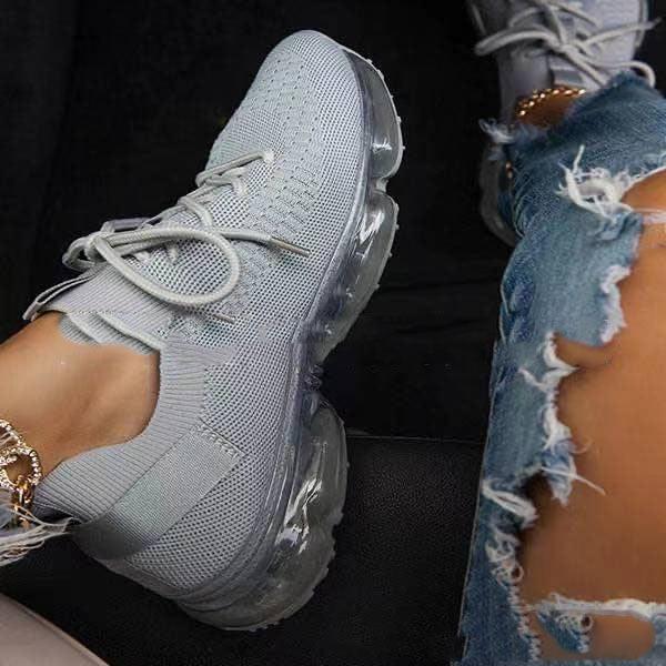 Women Trendy Sneakers Fashion Cushion Lace Up Running Sport Sneakers Outdoor Sport Shoes Spring Summer Couple Cushion Flats Training Running Breathable Sneakers - STAND OUT FLEXSARAH