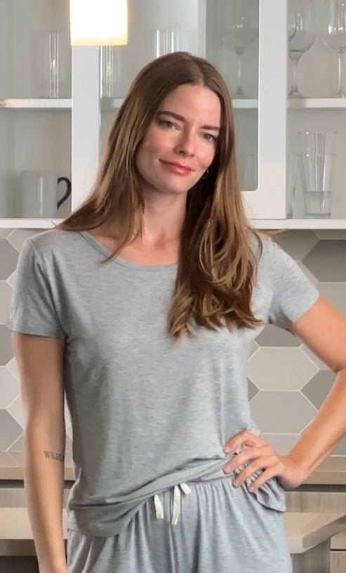Women’s Bamboo Lounge Set - Lounge T-Shirt + Lounge Shorts - STAND OUT FLEXSARAH