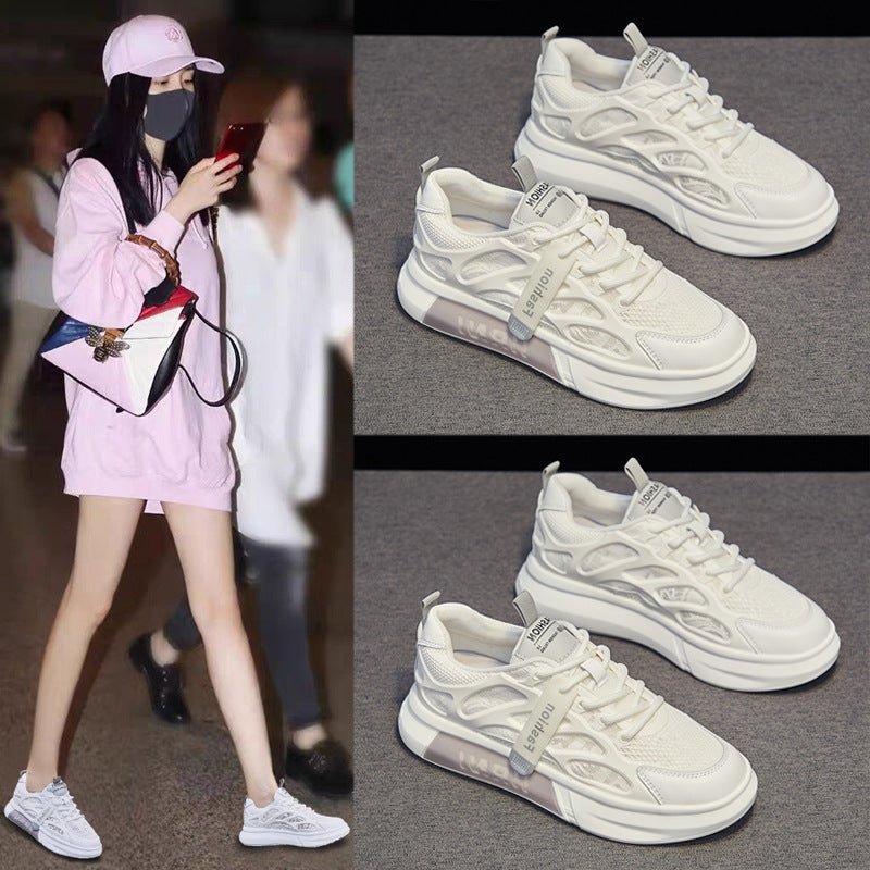 Women's Breathable Mesh Athletic Sneakers – Hollow-Out Lace-Up Sport Shoes - STAND OUT FLEXSARAH